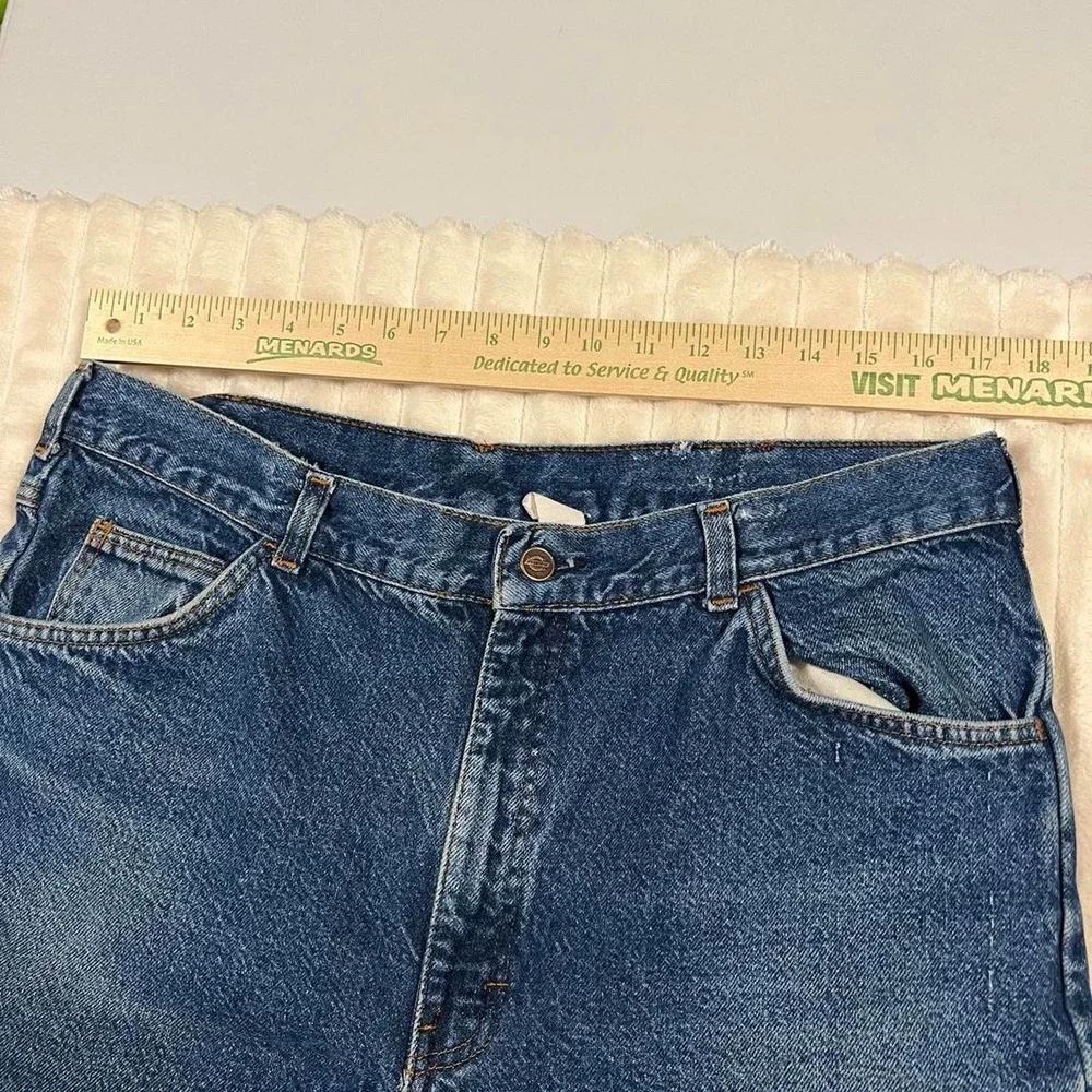 Vintage Dickies 36x28 Faded Denim Straight Leg Blue Jeans with Liner - Picture 7 of 8